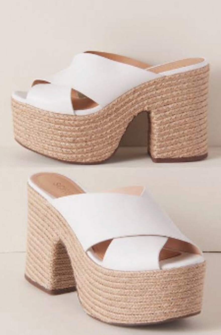 Schutz Lora Espadrille Platform White 8.5